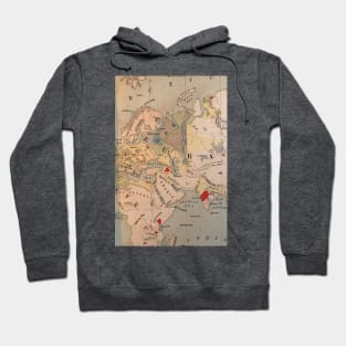 Antique Map of Europe, Africa, India 1800s Hoodie